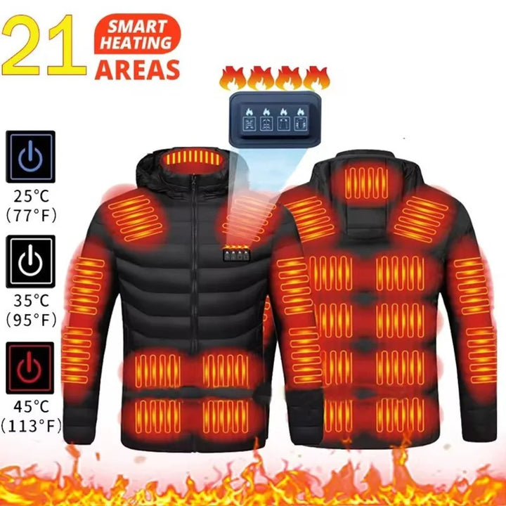 21 Areas Heated Jacket Mens Jacket Waterproof Heating Jacket Men Warm Winter Jackets For Men Parkas Coat Heated Vest Tactical