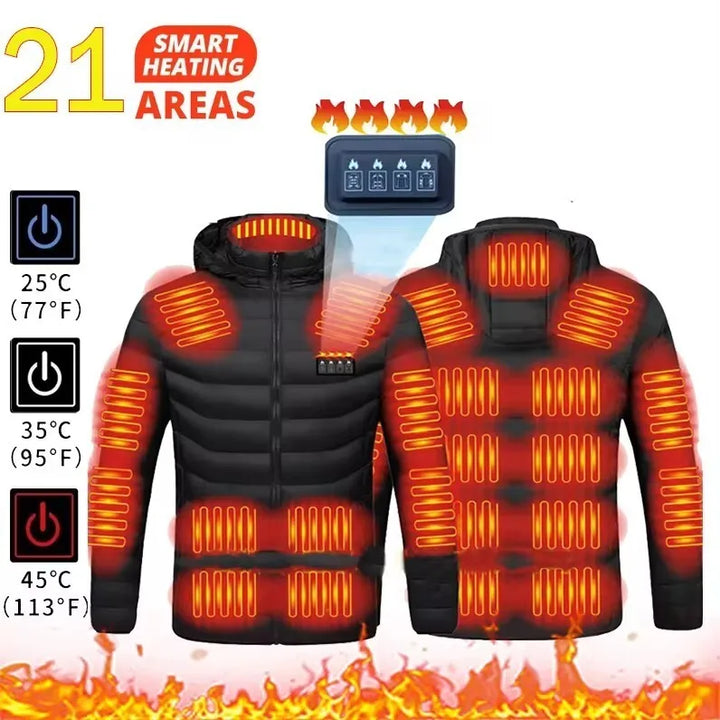 21 Areas Heated Jacket Mens Jacket Waterproof Heating Jacket Men Warm Winter Jackets For Men Parkas Coat Heated Vest Tactical